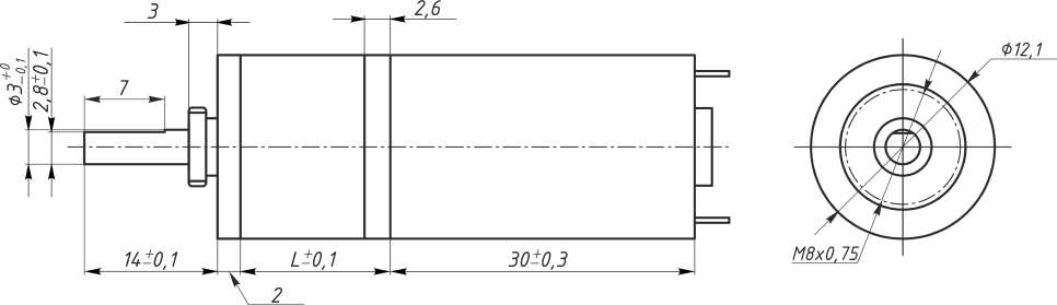 555 мотор размеры